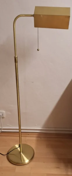 Pamono Vintage Height-Adjustable Floor Lamp with Brass-Colored Metal Frame by Trio Leuchten, 2000s