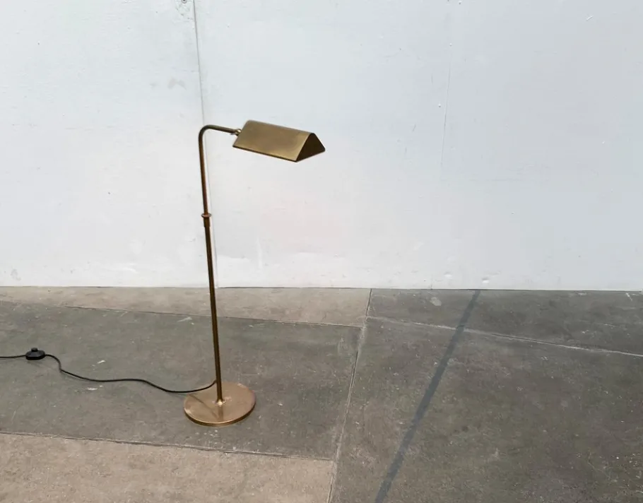 New Pamono Vintage Hollywood Regency German Brass Floor Lamp by Florian Schulz