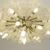Sale Pamono Vintage Hollywood Regency Round Crystal Glass Flowers and Brass Ceiling Light, 1950s