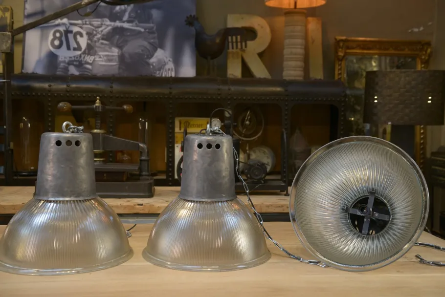 Sale Pamono Vintage Holophane Glass Pendant Lamp, 1950