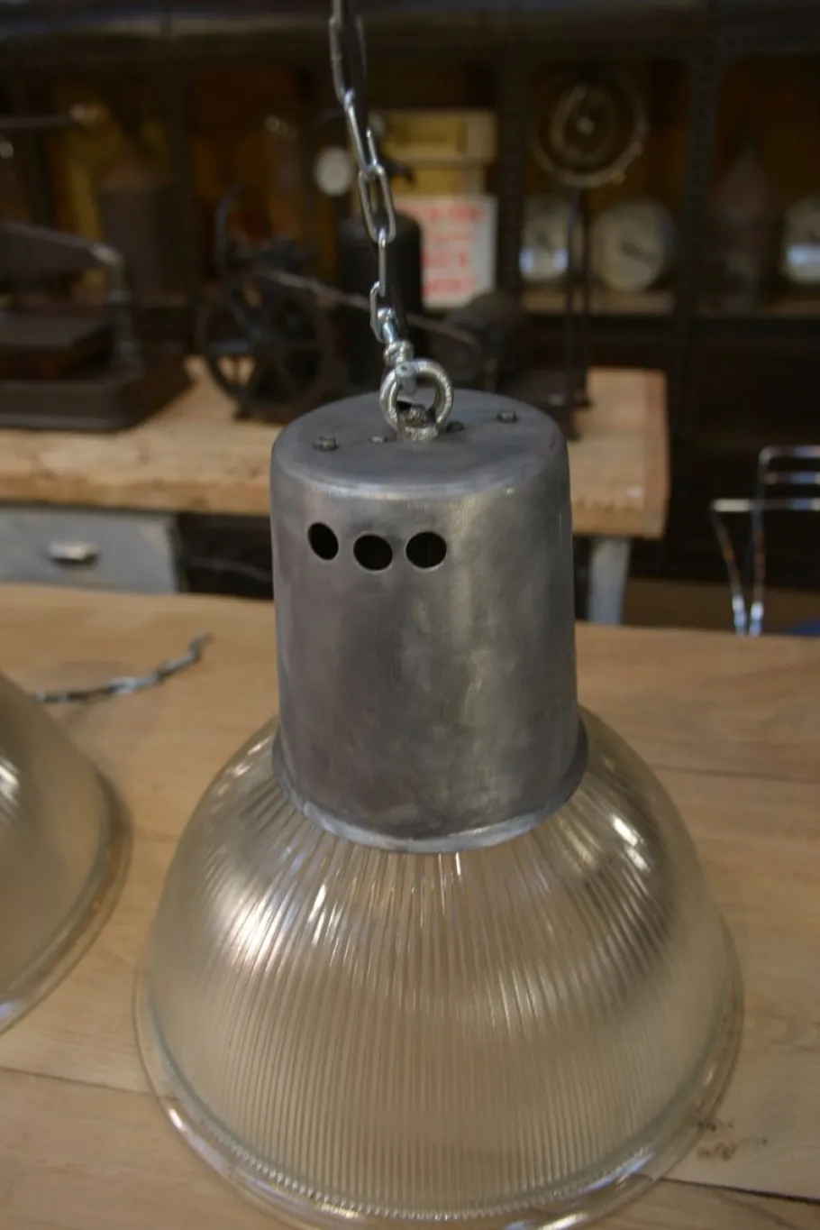 Sale Pamono Vintage Holophane Glass Pendant Lamp, 1950