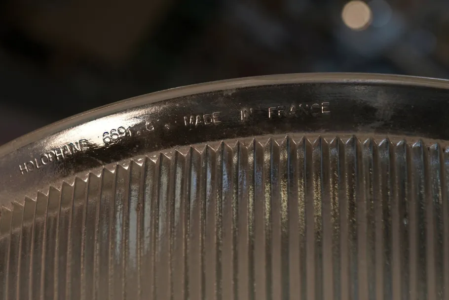 Sale Pamono Vintage Holophane Glass Pendant Lamp, 1950