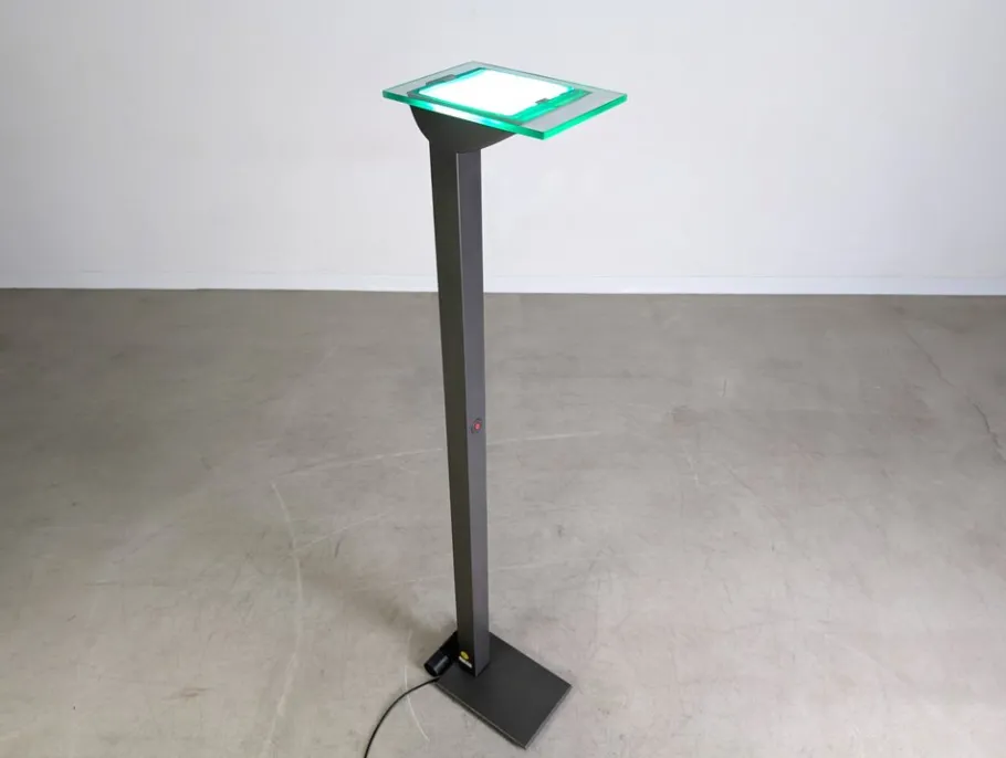 Hot Pamono Vintage ID-S Floor Lamp in Glass by Ettore Sottsass for Staff