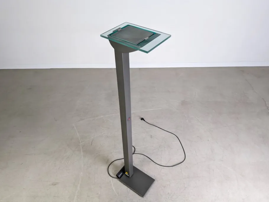 Hot Pamono Vintage ID-S Floor Lamp in Glass by Ettore Sottsass for Staff