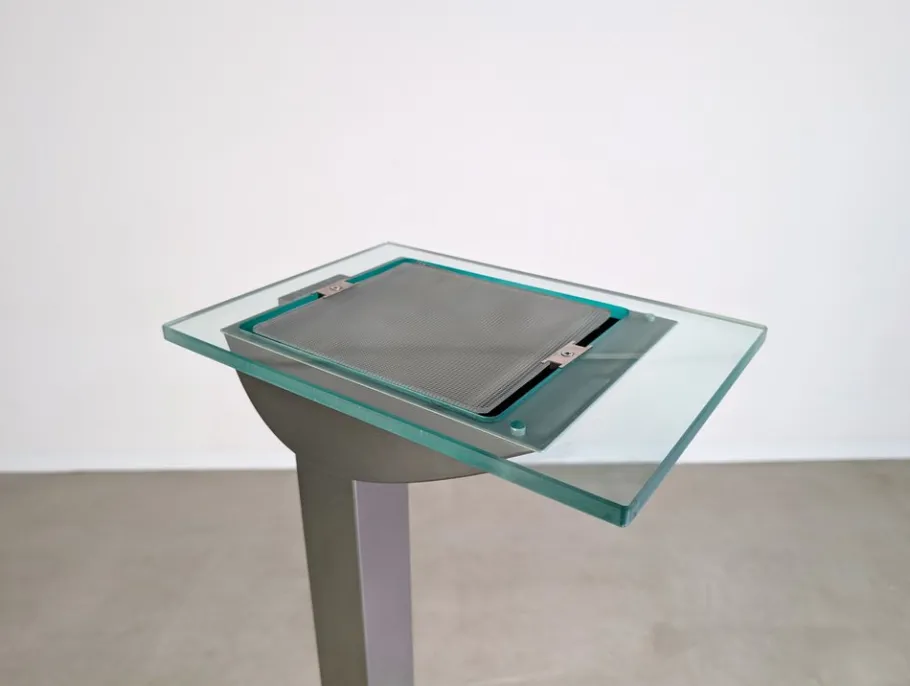 Hot Pamono Vintage ID-S Floor Lamp in Glass by Ettore Sottsass for Staff