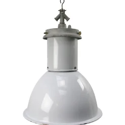 Sale Pamono Vintage Industrial British Gray Enamel Pedant Light, 1950s