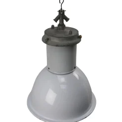 Sale Pamono Vintage Industrial British Gray Enamel Pedant Light, 1950s