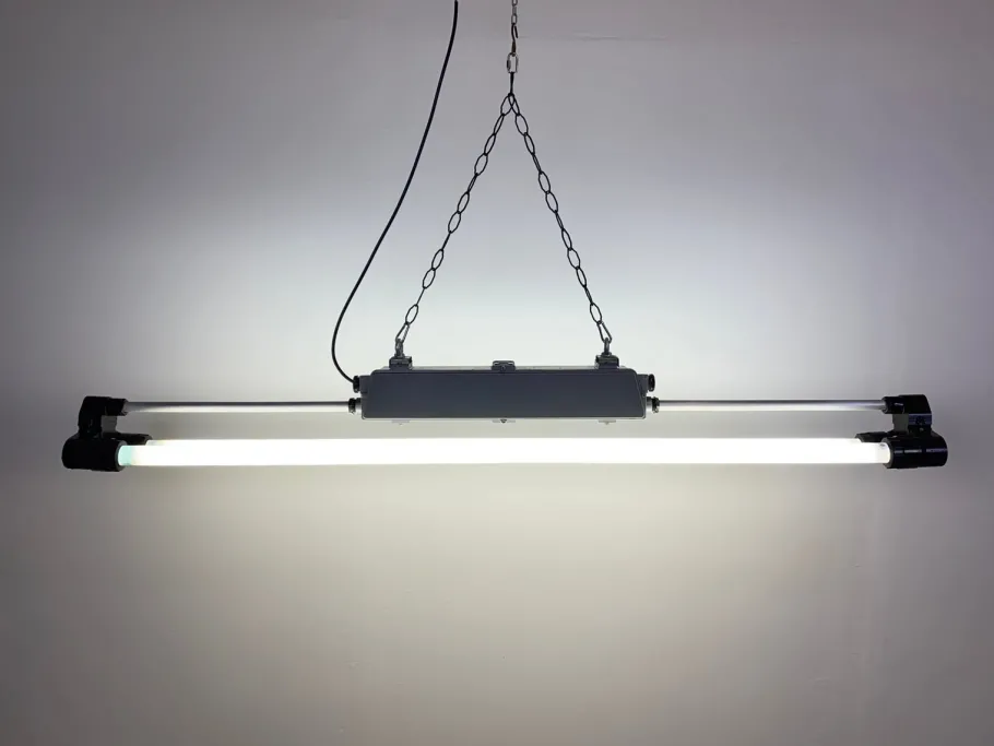 New Pamono Vintage Industrial Fluorescent Light, 1970s