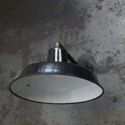 Sale Pamono Vintage Industrial French Wall Light in Black Enamel and Cast Iron