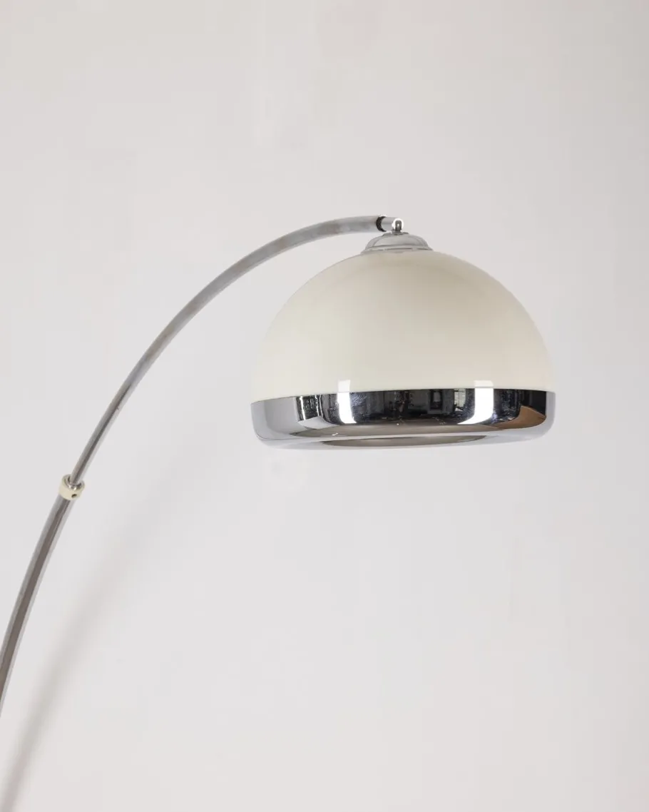 New Pamono Vintage Italian Arc Lamp in Marble and Metal, 1970s