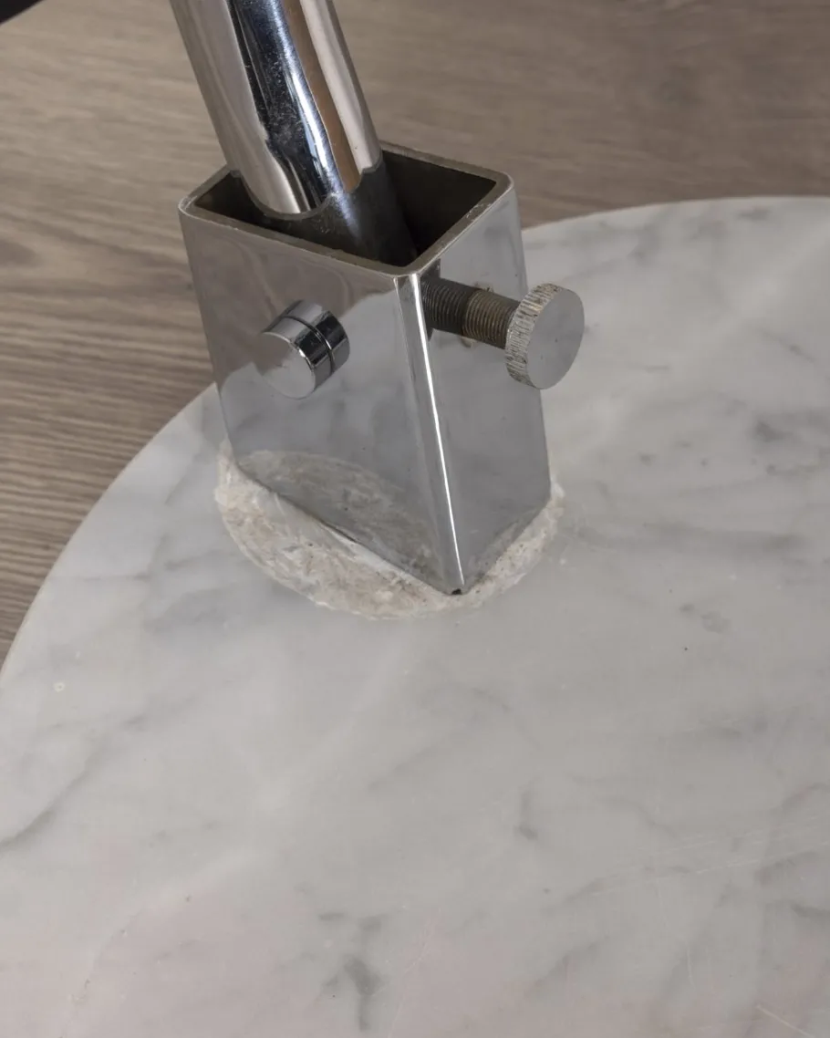 New Pamono Vintage Italian Arc Lamp in Marble and Metal, 1970s