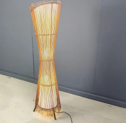 New Pamono Vintage Italian Bamboo Floor Lamp, 1960s