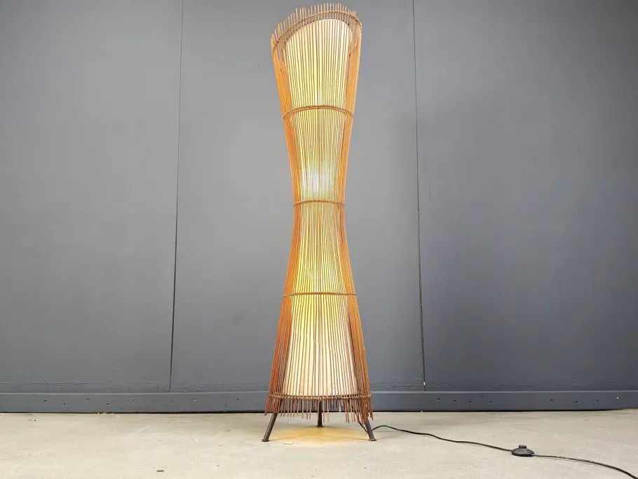 New Pamono Vintage Italian Bamboo Floor Lamp, 1960s