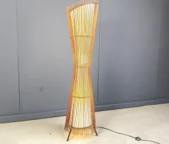 New Pamono Vintage Italian Bamboo Floor Lamp, 1960s