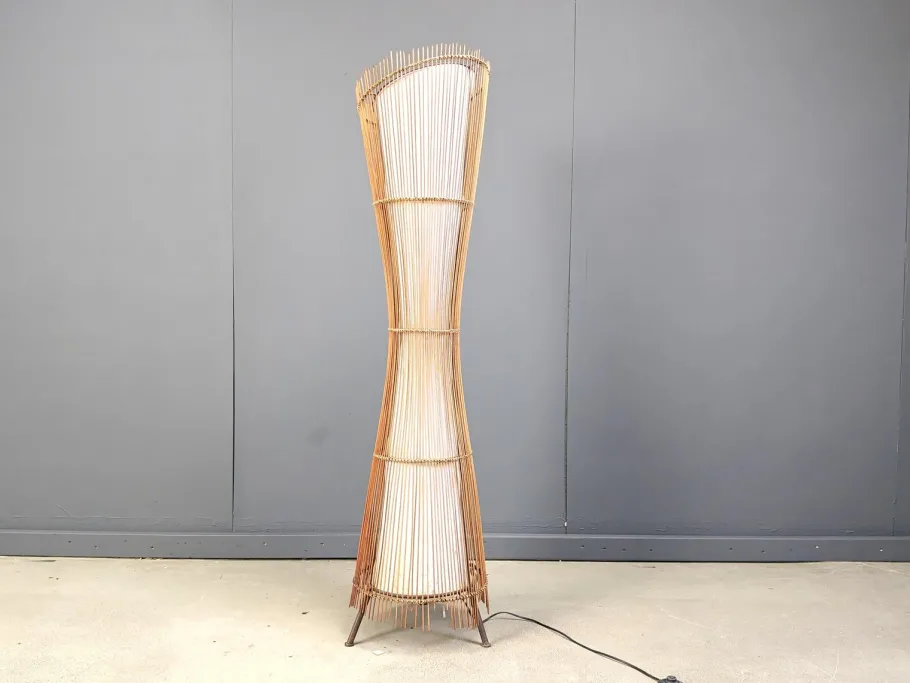 New Pamono Vintage Italian Bamboo Floor Lamp, 1960s