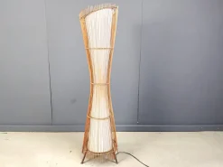 New Pamono Vintage Italian Bamboo Floor Lamp, 1960s