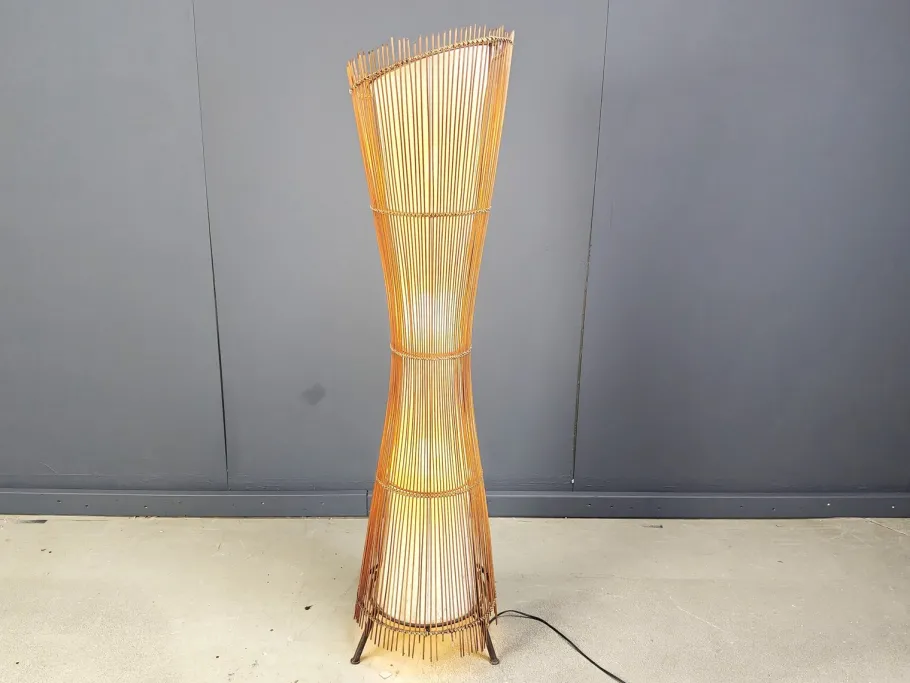 New Pamono Vintage Italian Bamboo Floor Lamp, 1960s