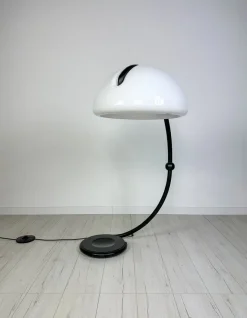 Pamono Vintage Italian Black Serpente Floor Lamp by Elio Martinelli for Martinelli Luce, 1960s