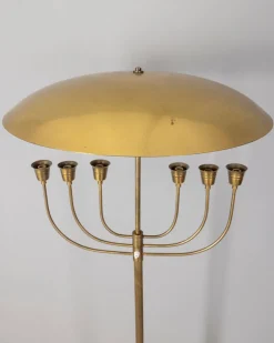 Best Pamono Vintage Italian Floor Lamp in Onyx and Golden Brass, 1950s