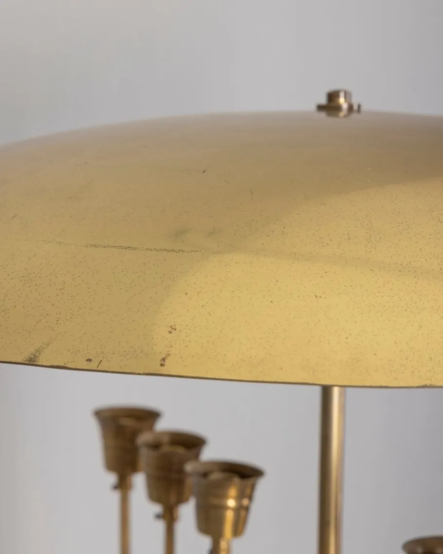 Best Pamono Vintage Italian Floor Lamp in Onyx and Golden Brass, 1950s