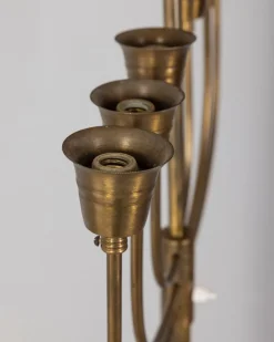 Best Pamono Vintage Italian Floor Lamp in Onyx and Golden Brass, 1950s