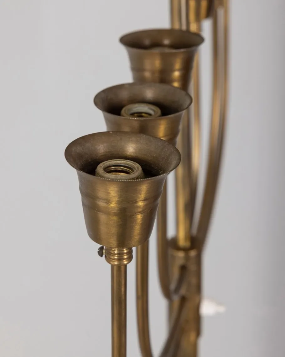 Best Pamono Vintage Italian Floor Lamp in Onyx and Golden Brass, 1950s