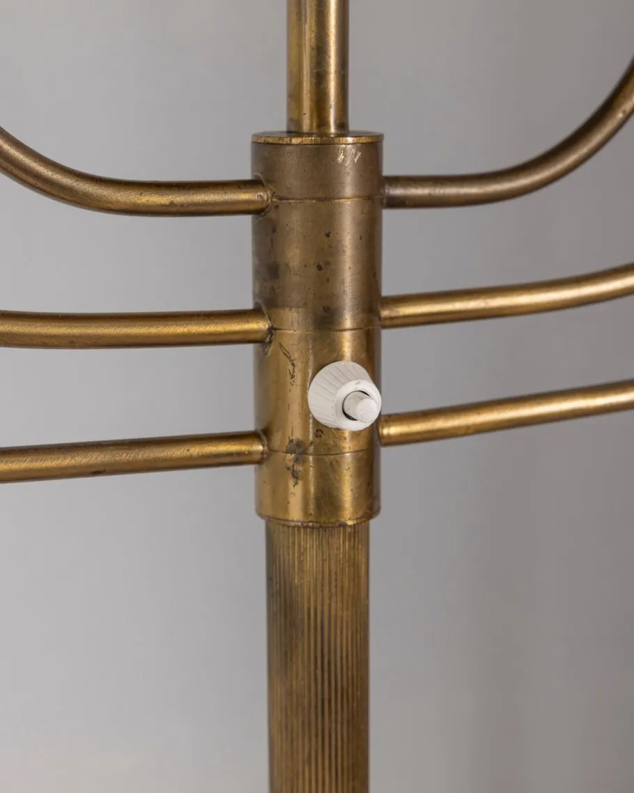 Best Pamono Vintage Italian Floor Lamp in Onyx and Golden Brass, 1950s