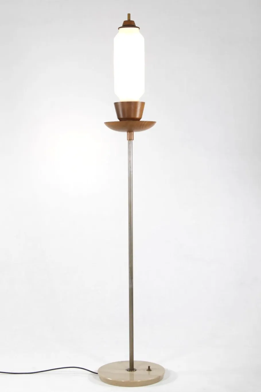 Outlet Pamono Vintage Italian Marble, Teak & Brass Floor Lamp