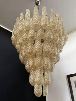 Sale Pamono Vintage Italian Murano Chandelier with 75 Amber Glass Petals, 1990s