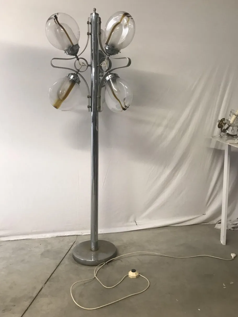 Outlet Pamono Vintage Italian Murano Glass Floor Lamp