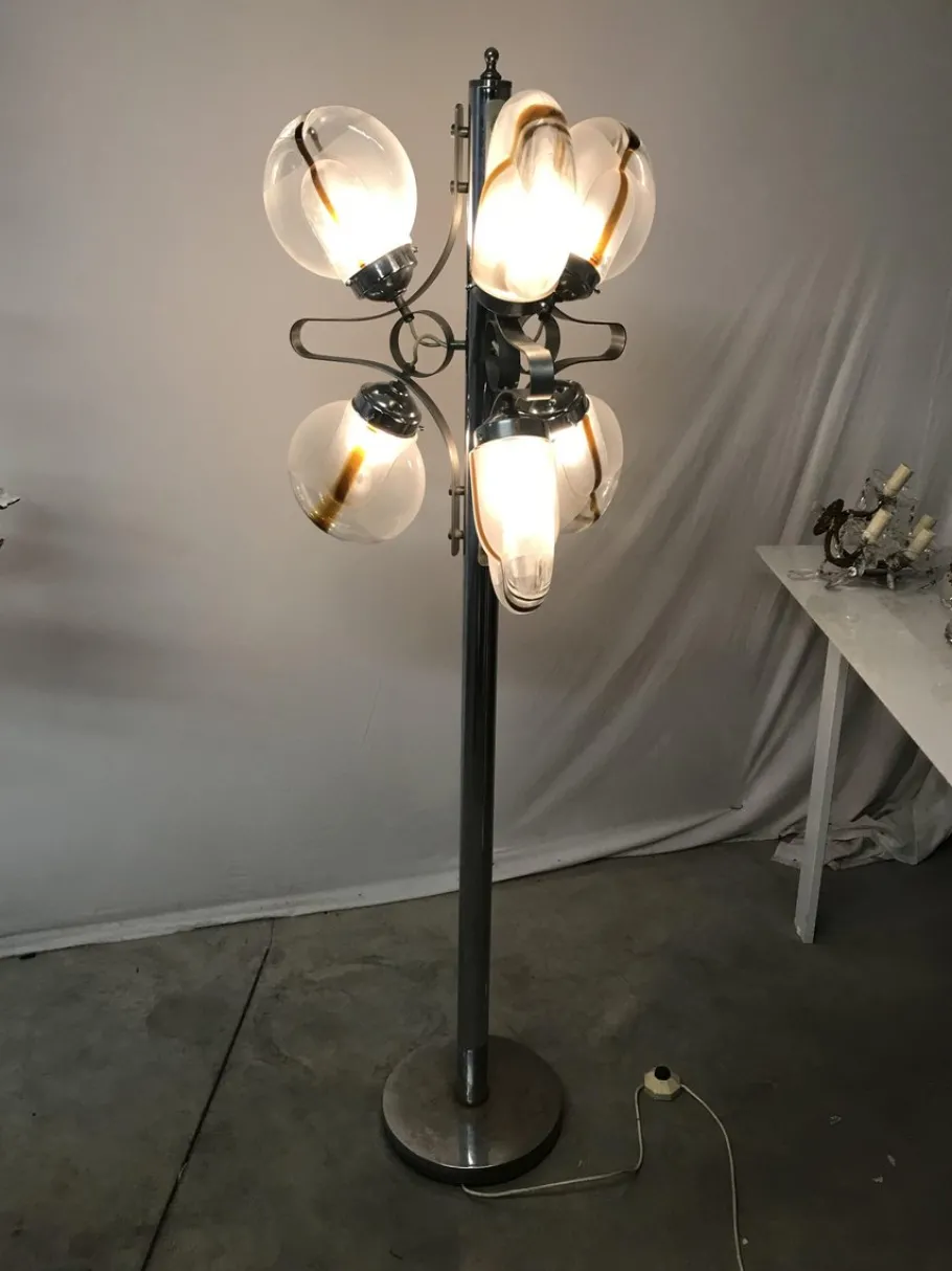 Outlet Pamono Vintage Italian Murano Glass Floor Lamp