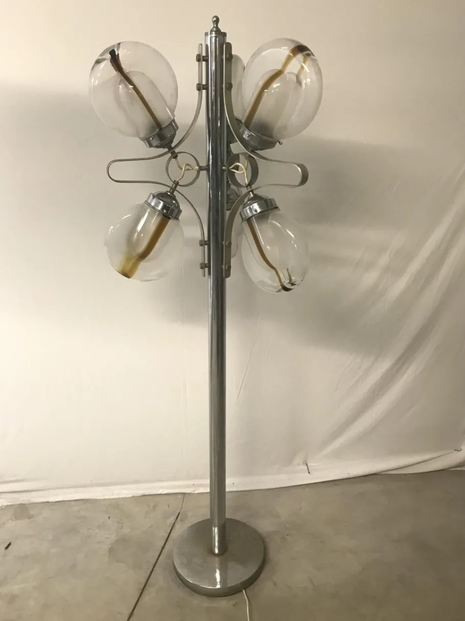 Outlet Pamono Vintage Italian Murano Glass Floor Lamp