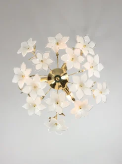 Best Pamono Vintage Italian Murano Glass Flower Chandelier, 1980s