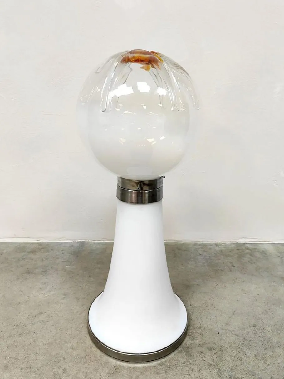Online Pamono Vintage Italian Murano Glass Floor Table Lamp from Mazzega, 1960s