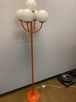 Sale Pamono Vintage Metal Floor Lamp in Orange from Kaiser Idell / Kaiser Leuchten, 1960s