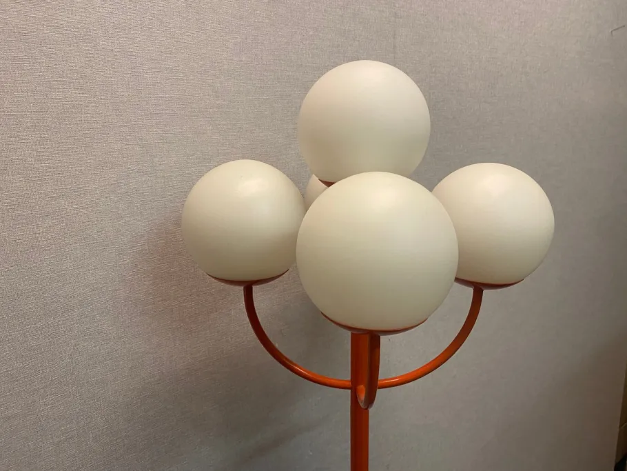 Sale Pamono Vintage Metal Floor Lamp in Orange from Kaiser Idell / Kaiser Leuchten, 1960s