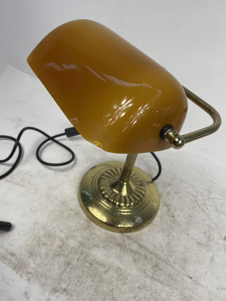 Best Pamono Vintage Ministerial Lamp in Brass and Glass, 1950s