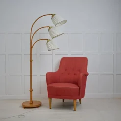 Outlet Pamono Vintage Modern Scandinavian Swedish Floor Lamp with Three Light Sources, 1940s