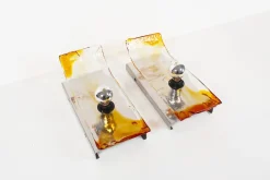 Sale Pamono Vintage Murano Glass Wall Sconces from AV Mazzega, 1970s, Set of 2