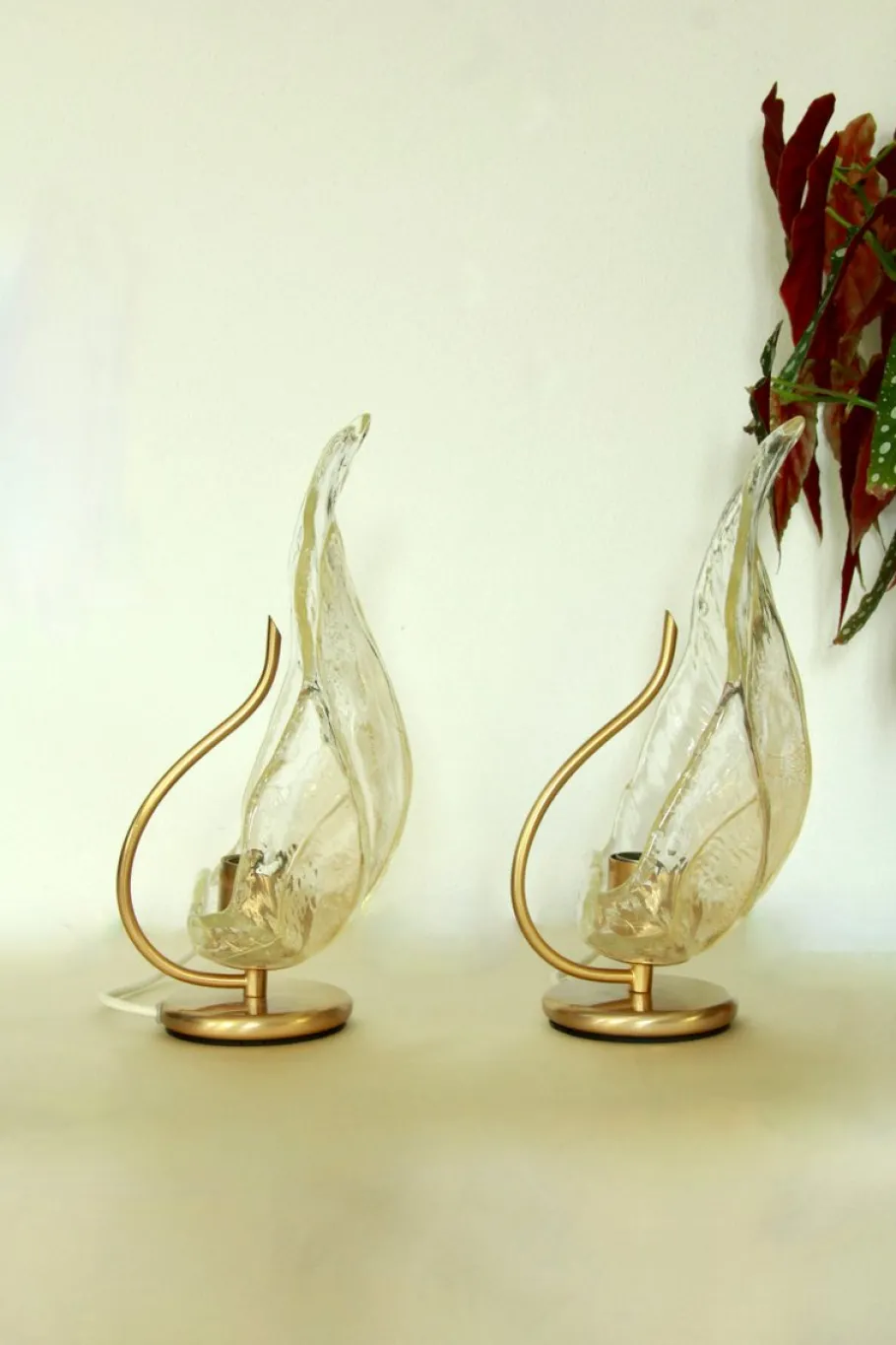 Sale Pamono Vintage Murano Gold Table Lamp by La Murrina, Italy, 1970s, Set of 2