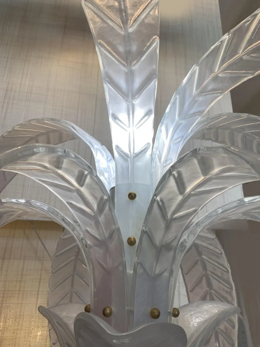 Outlet Pamono Vintage Opalino Palm Tree Murano Glass Floor Lamp from Simoeng