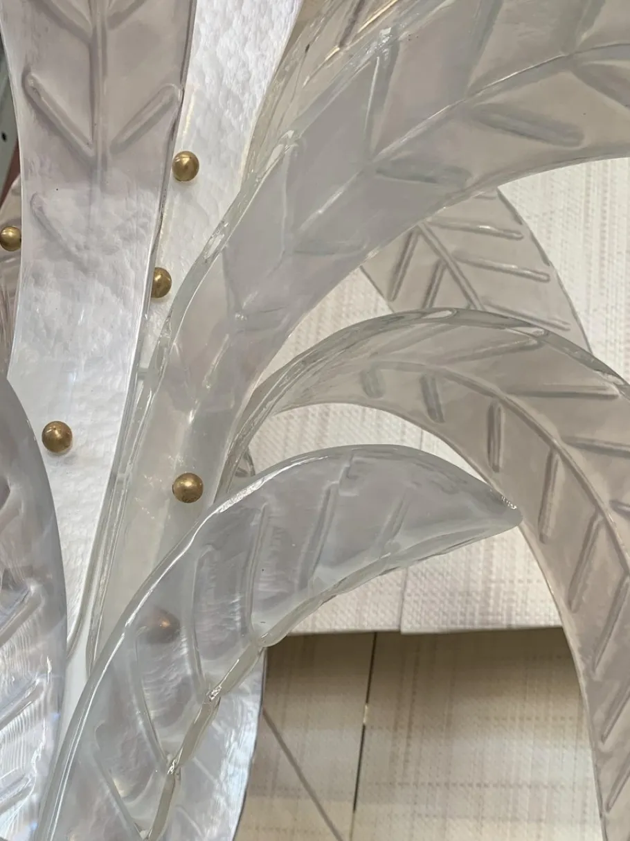 Outlet Pamono Vintage Opalino Palm Tree Murano Glass Floor Lamp from Simoeng