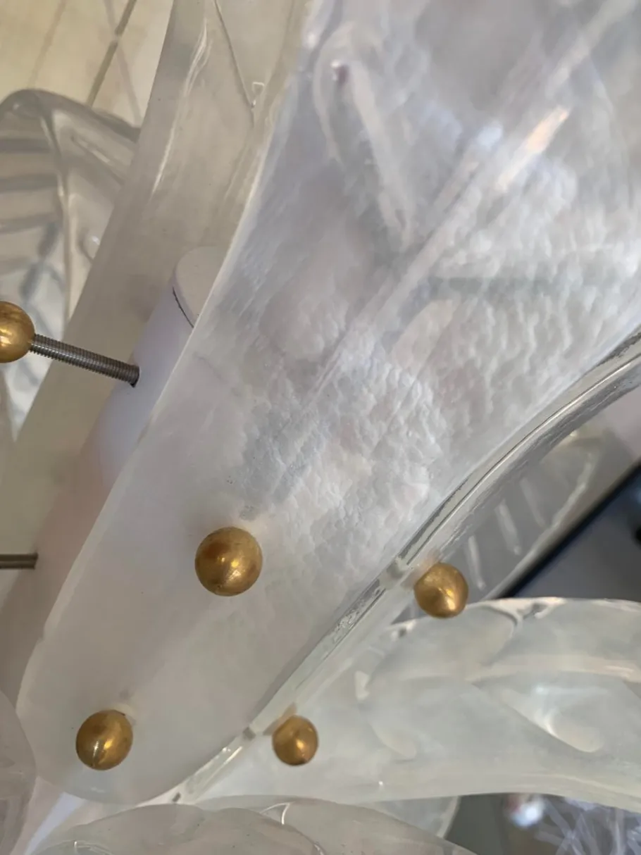 Outlet Pamono Vintage Opalino Palm Tree Murano Glass Floor Lamp from Simoeng