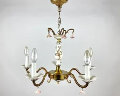Sale Pamono Vintage Porcelain Chandelier & Sconces, Italy, Set of 3