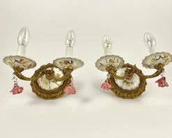 Sale Pamono Vintage Porcelain Chandelier & Sconces, Italy, Set of 3