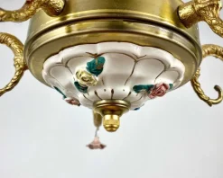 Sale Pamono Vintage Porcelain Chandelier & Sconces, Italy, Set of 3