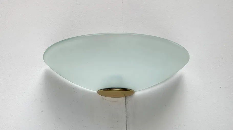 Sale Pamono Vintage Postmodern Glass Wall Lamp Sconce from Metalarte, 1980s