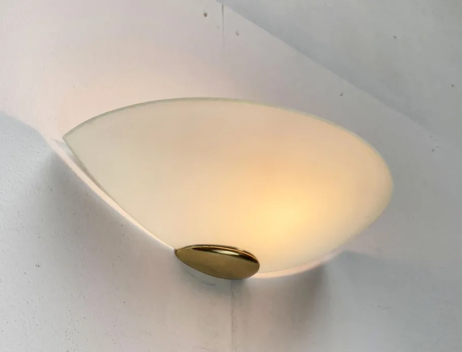 Sale Pamono Vintage Postmodern Glass Wall Lamp Sconce from Metalarte, 1980s