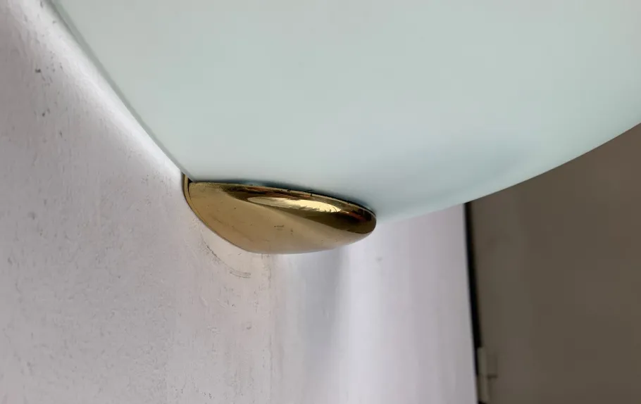 Sale Pamono Vintage Postmodern Glass Wall Lamp Sconce from Metalarte, 1980s