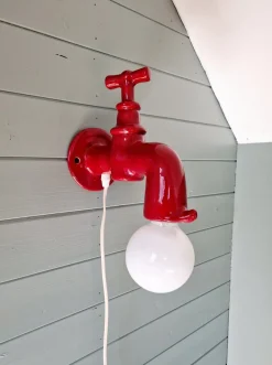 Sale Pamono Vintage Red Ceramic Wall Light in the Shape of a Faucet, 1970s